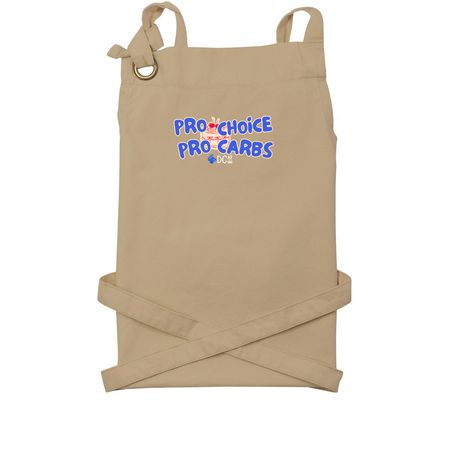 Pro choice & pro carbs, a Khaki Cotton Canvas Pocket Apron