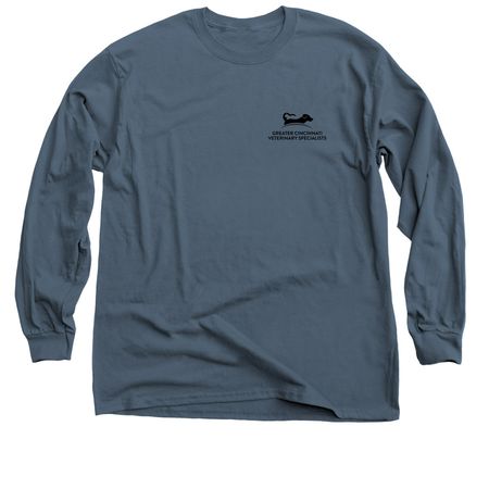 ? ? ? - ?, a Indigo Classic Long Sleeve Tee (back-view)