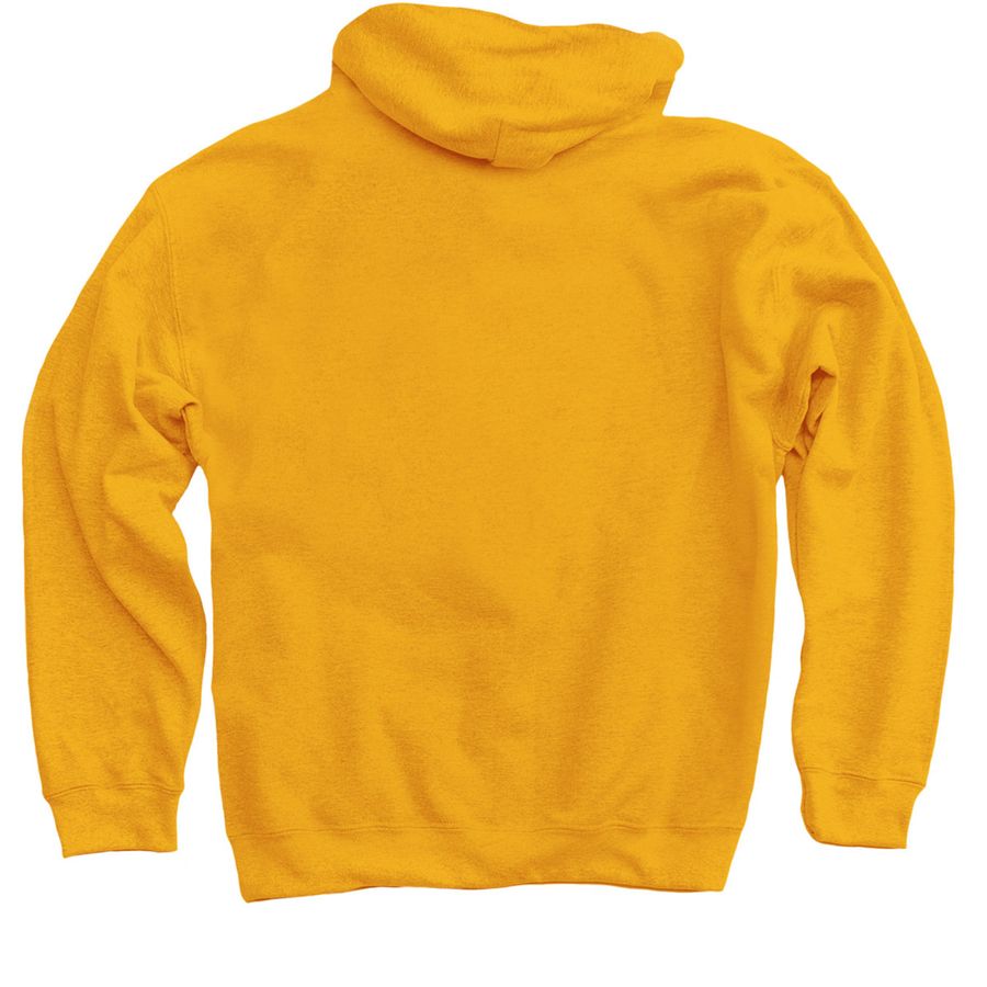 Official AOP Merch, a Gold Pullover Hoodie (back-view)