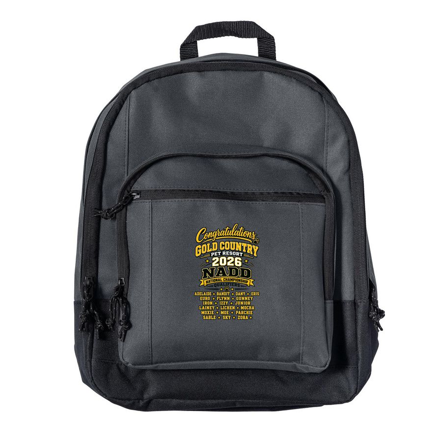 Gold Country's 2026 NADD National Back Pack&nbsp;, a Dark Charcoal Everyday Backpack