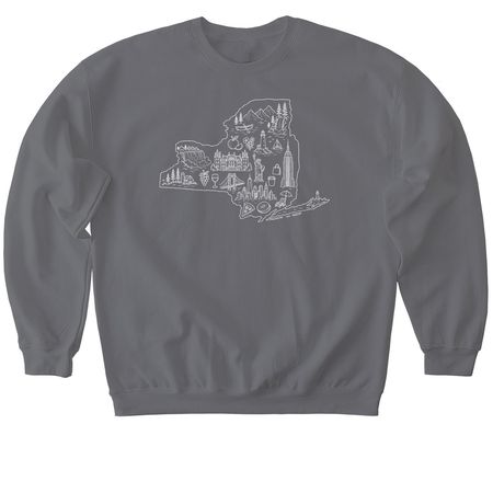 New York Baby, a Charcoal Softstyle Crewneck Sweatshirt