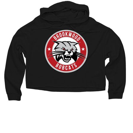 Brookwood Bobcats Spirit Wear 2, a Black Women?s Lightweight Cropped Hoodie