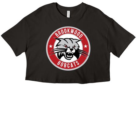Brookwood Bobcats Spirit Wear 2, a Black Women?s Cropped Cotton Tee