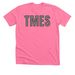 TMES Checkered, a Neon Pink Premium Unisex Tee