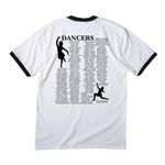 The Dance Factory Showcase 2026, a White/ Jet Black Cotton Ringer Tee (back-view)