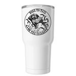 Nose To Tail Tumbler, a White Insulated Tumbler (back-view)