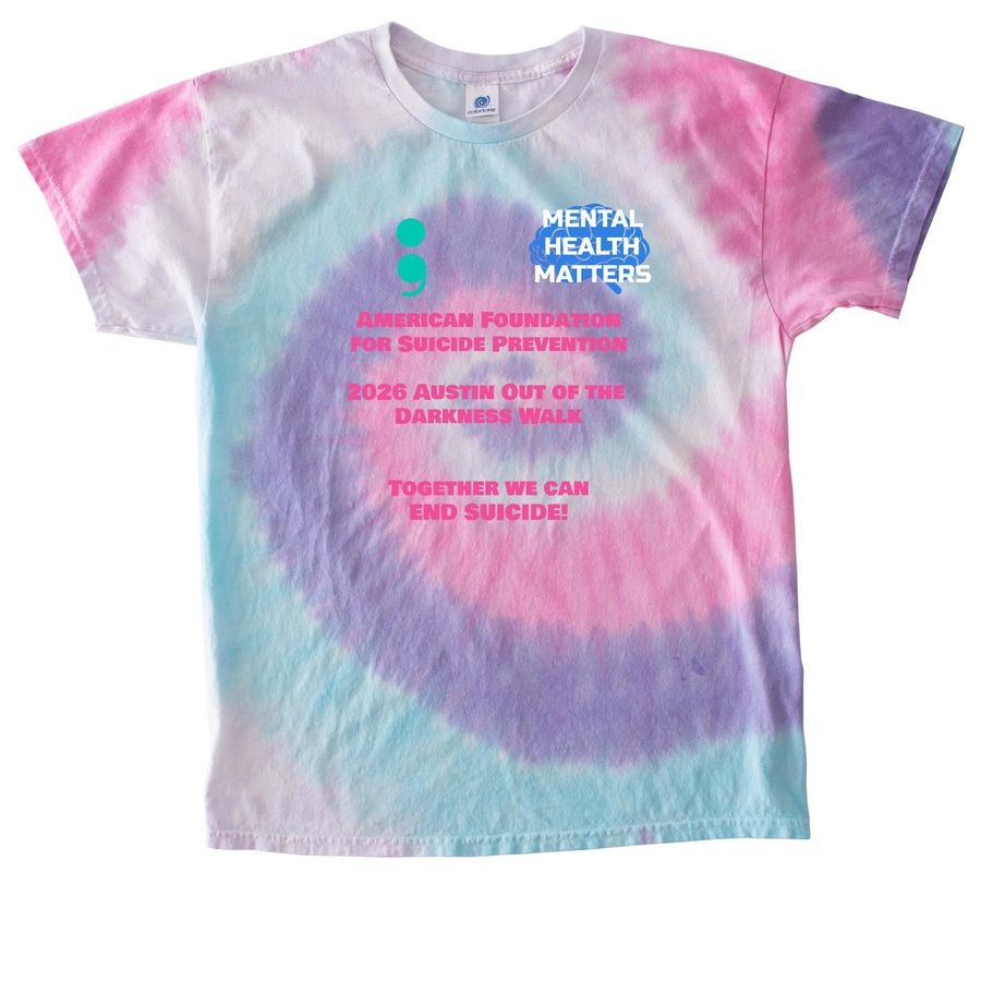 2026 Out of the Darkness Walk - Team Bower, a Unicorn Classic Tie Dye Tee