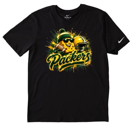 Packers Cheese Head -&nbsp;Nike Dri-FIT Jersey, a Black Nike Dri-FIT Jersey Blend Performance Tee