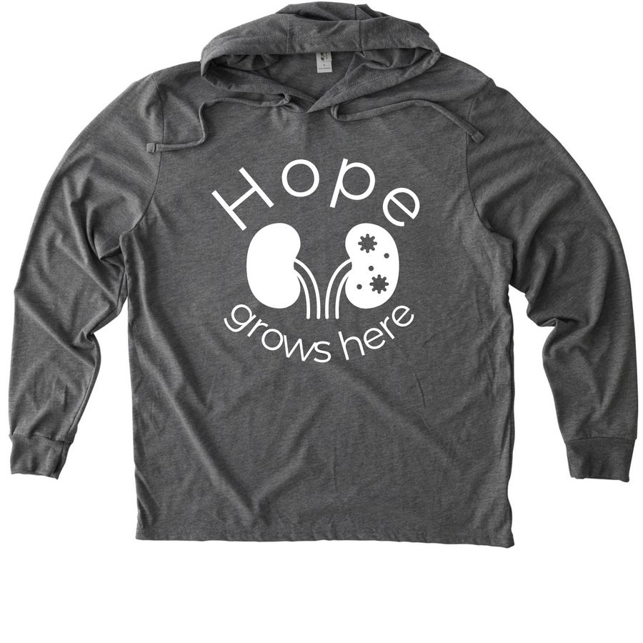 Hope grows here, a Aluminum Grey Allmade Eco Triblend Hoodie Tee