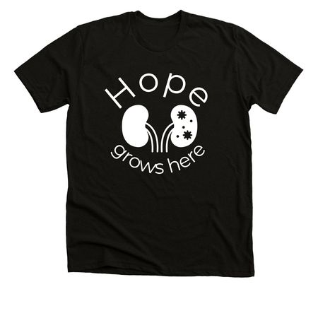 Hope grows here, a Black Heather Premium Unisex Tee