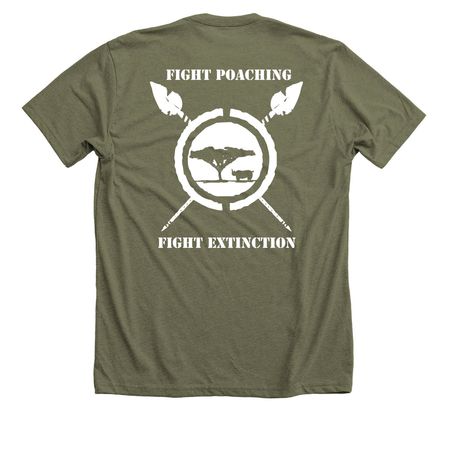 Fight Poaching Fight Extinction, a Heather Olive Premium Unisex Tee