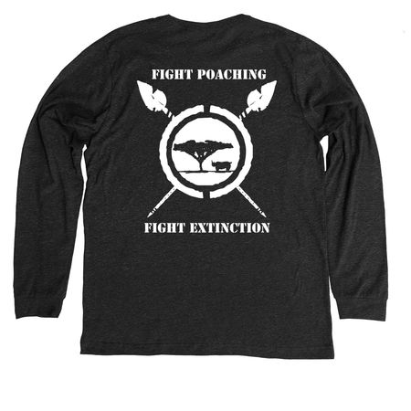 Fight Poaching Fight Extinction, a Dark Grey Heather Premium Long Sleeve Tee