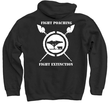 Fight Poaching Fight Extinction, a Black Pullover Hoodie