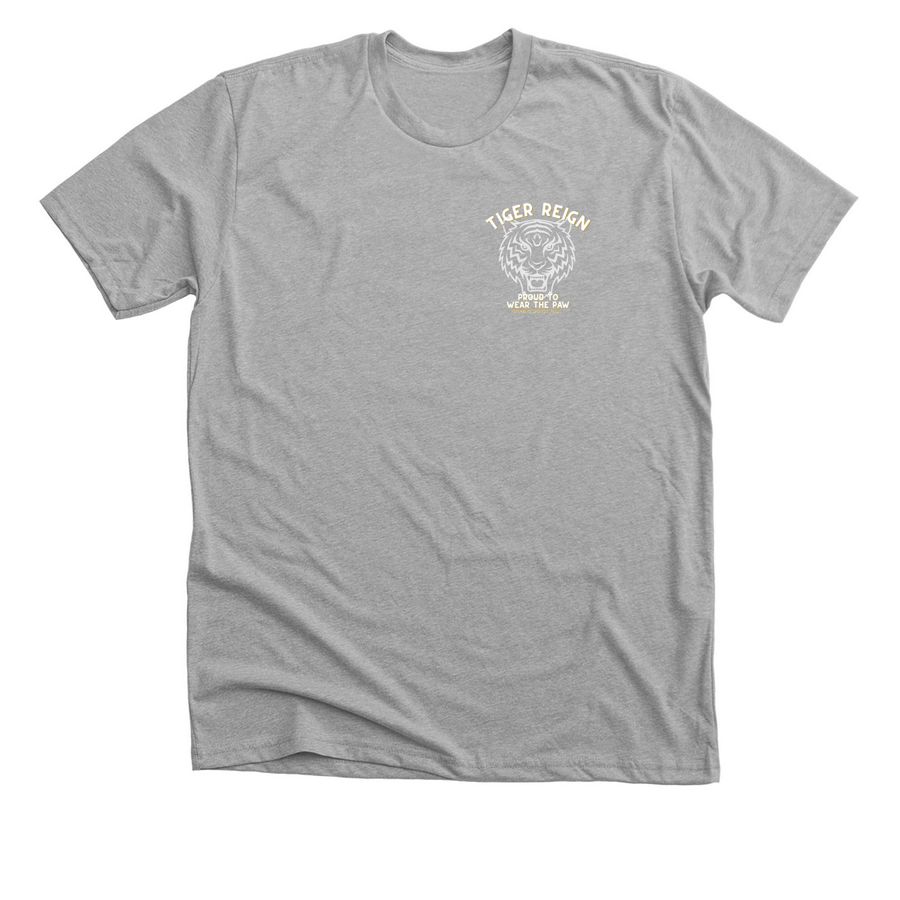Tiger Reign Proud to Wear the Paw - White, a Athletic Heather Premium Unisex Tee