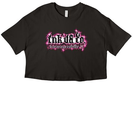 ink?d & co.&nbsp;, a Black Women?s Cropped Cotton Tee