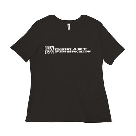 TAEA Square Logo T, a Black Women?s Relaxed Cotton Tee