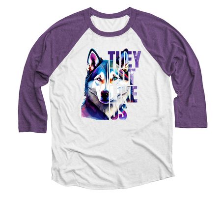 Husky Pride&nbsp;, a Purple Rush and Heather White 3/4 Sleeve Baseball Tee