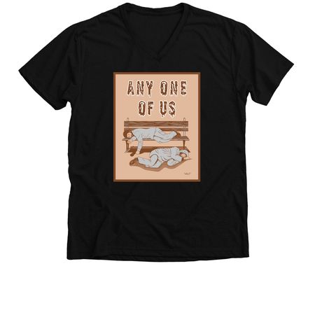 ANY ONE OF US, a Solid Black Blend Premium V-Neck Tee