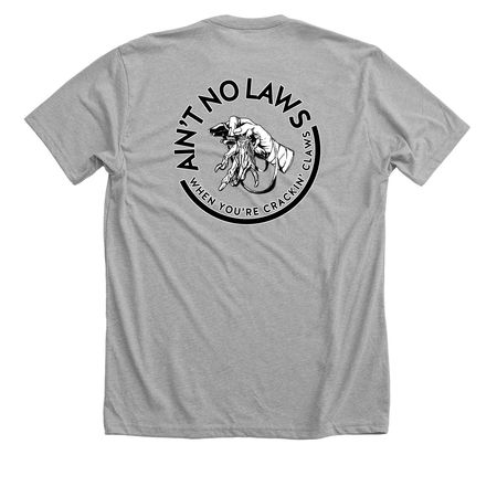 Ain't No Laws Black Logo, a Athletic Heather Premium Unisex Tee (back-view)