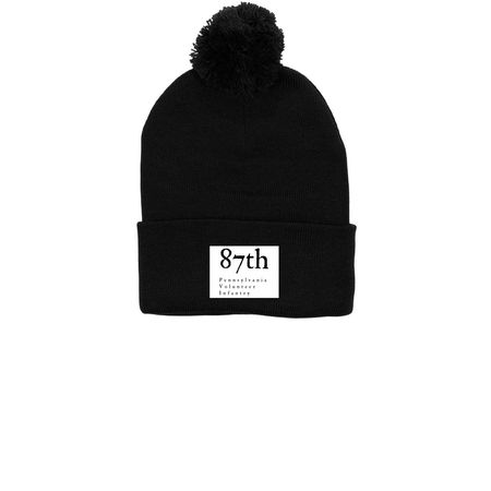 1st Edition Cold Weather Gear, a Black Printed Pom-Pom Beanie