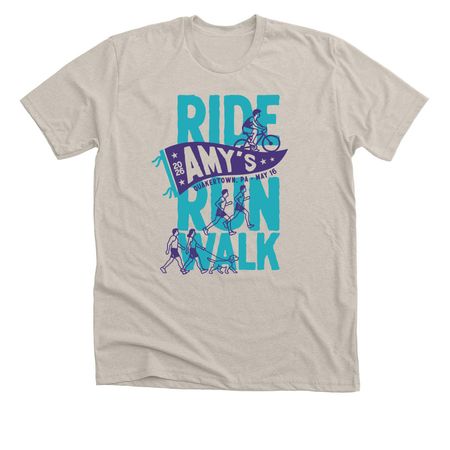Amy's Ride/Run/Walk 2026 Shirt (Light), a Heather Dust Premium Unisex Tee
