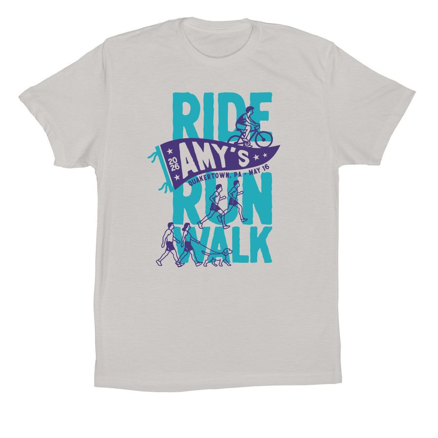 Amy's Ride/Run/Walk 2026 Shirt (Light), a Solid Athletic Grey Premium Cotton Tee