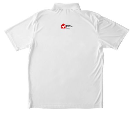 I Love Orono Polo, a White Unisex Performance Polo (back-view)