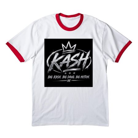 Big Kash. Big Dawg. Big Motion, a White/ Red Cotton Ringer Tee
