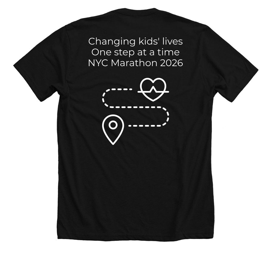 NYC MARATHON FUNDRAISER, a Solid Black Blend Premium Unisex Tee (back-view)