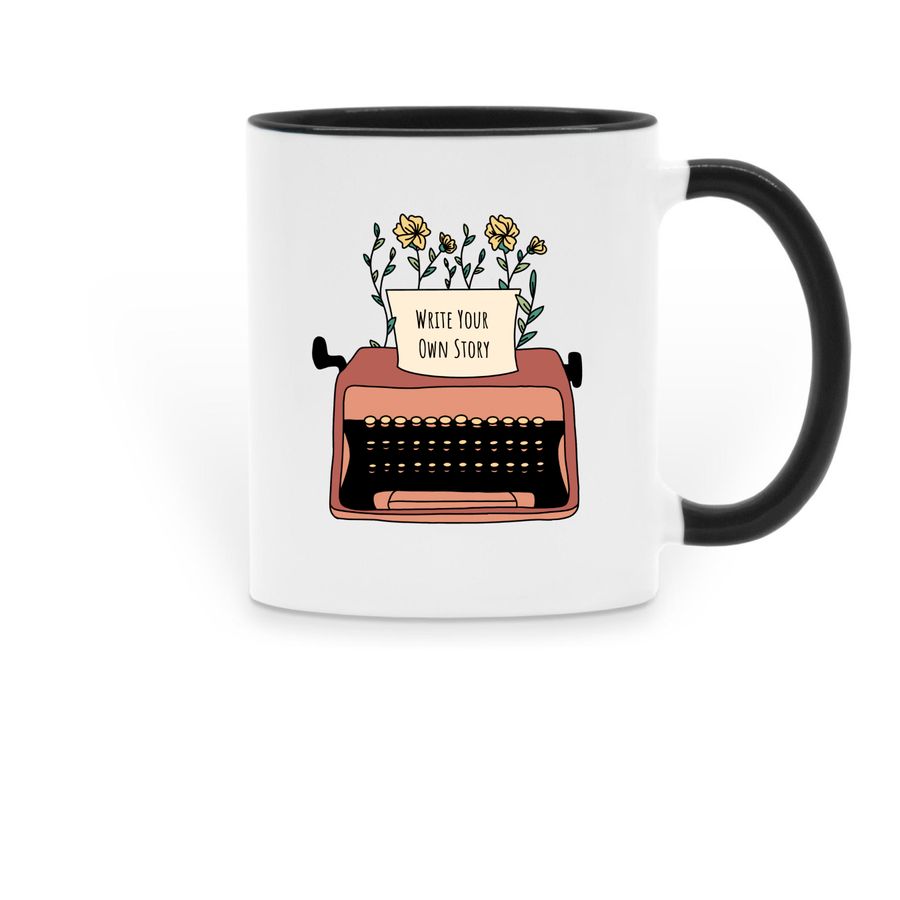 Write Your Own Story Mug, a Black Two-Tone Ceramic Mug