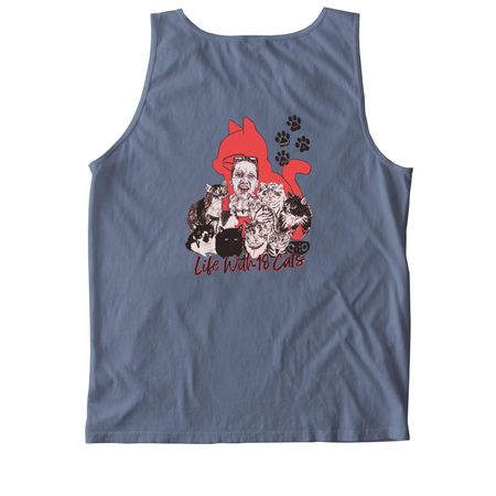 LifeWith18Cats GM Collection, a Blue Jean Comfort Colors Tank Top