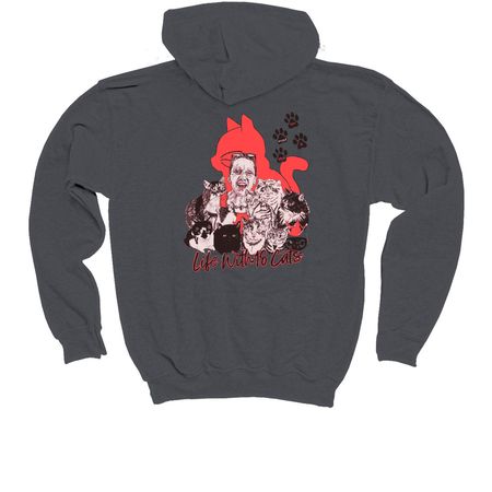 LifeWith18Cats GM Collection, a Charcoal Youth Pullover Hoodie