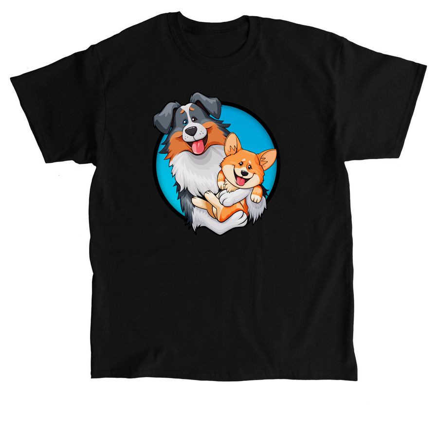 Aussie & Corgi, a Black Classic Unisex Tee