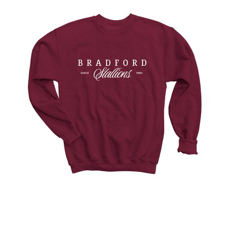 Classic Bradford Stallions, a Maroon Youth Crewneck Sweatshirt