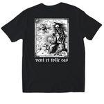Turn on, Tune in, Drop out., a Black Softstyle Cotton Tee (back-view)