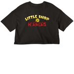 Little Shop Show Shirts, a Black Women?s Cropped Cotton Tee (back-view)