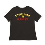 Little Shop Show Shirts, a Black Women?s Relaxed Cotton Tee (back-view)