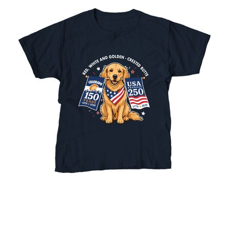 2026 Crested Butte July 4th Parade T-shirts, a Navy Youth Unisex Tee