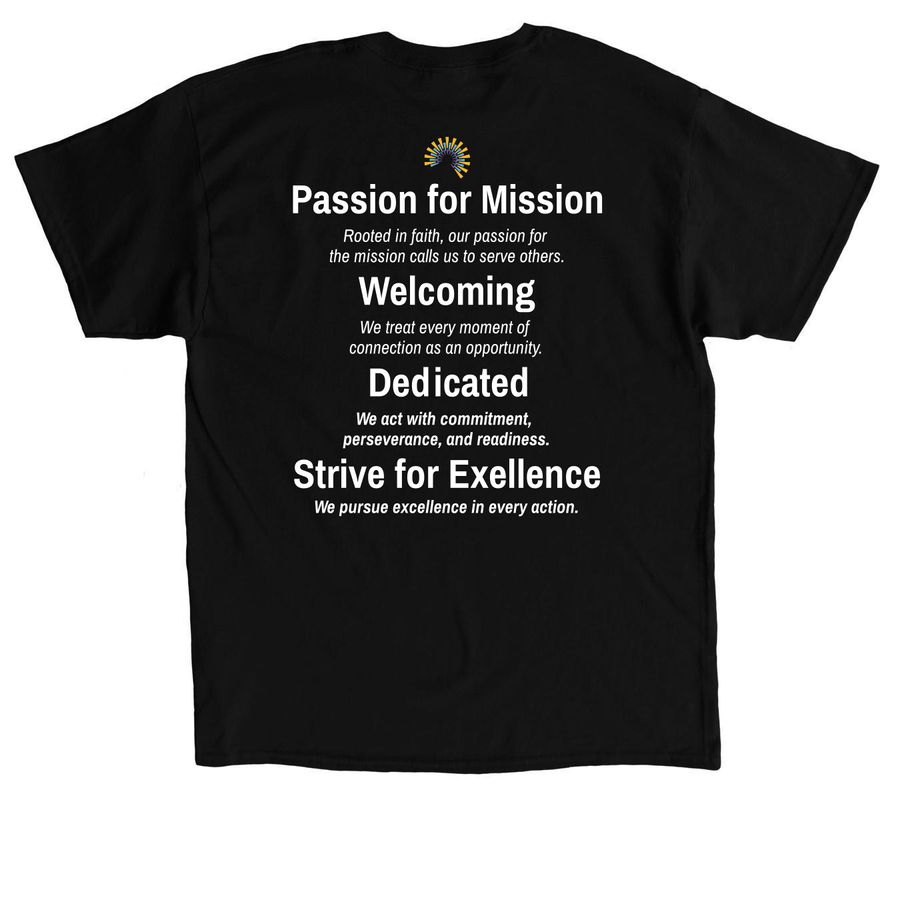 30 Years of Community and Health, a Black Classic Unisex Tee (back-view)