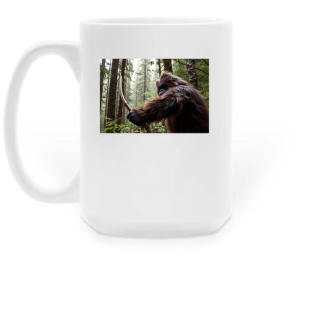 Angler and Hunter, a White Large Coffee Mug (back-view)
