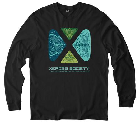 Xerces Society Gear 2026 (dark), a Deep Black Allmade Organic Cotton Long Sleeve Tee