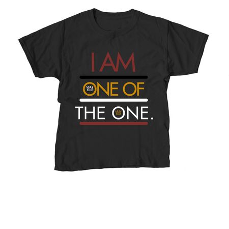 I Am one of The One, a Black Youth Unisex Tee