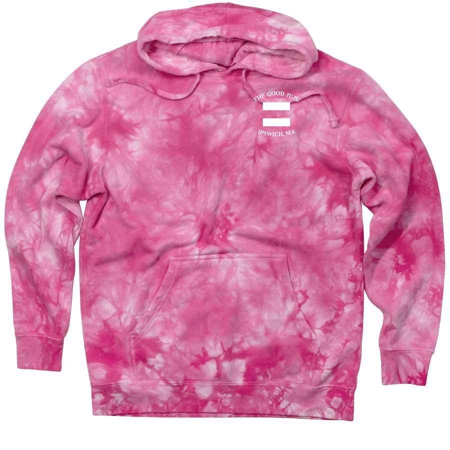 The Good Juju (Hipster edition), a Pink Tie Dyed Pullover Hoodie