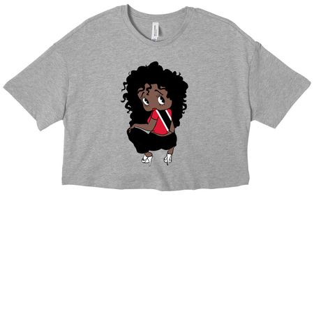 Trini bop crop, a Athletic Heather Women?s Cropped Cotton Tee
