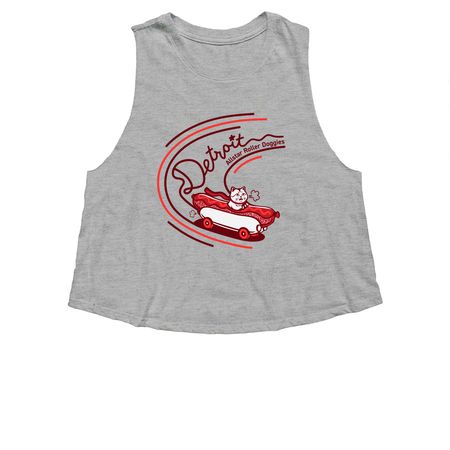 Detroit Allstar Roller Doggies, a Athletic Heather Women's Cropped Racerback Tank