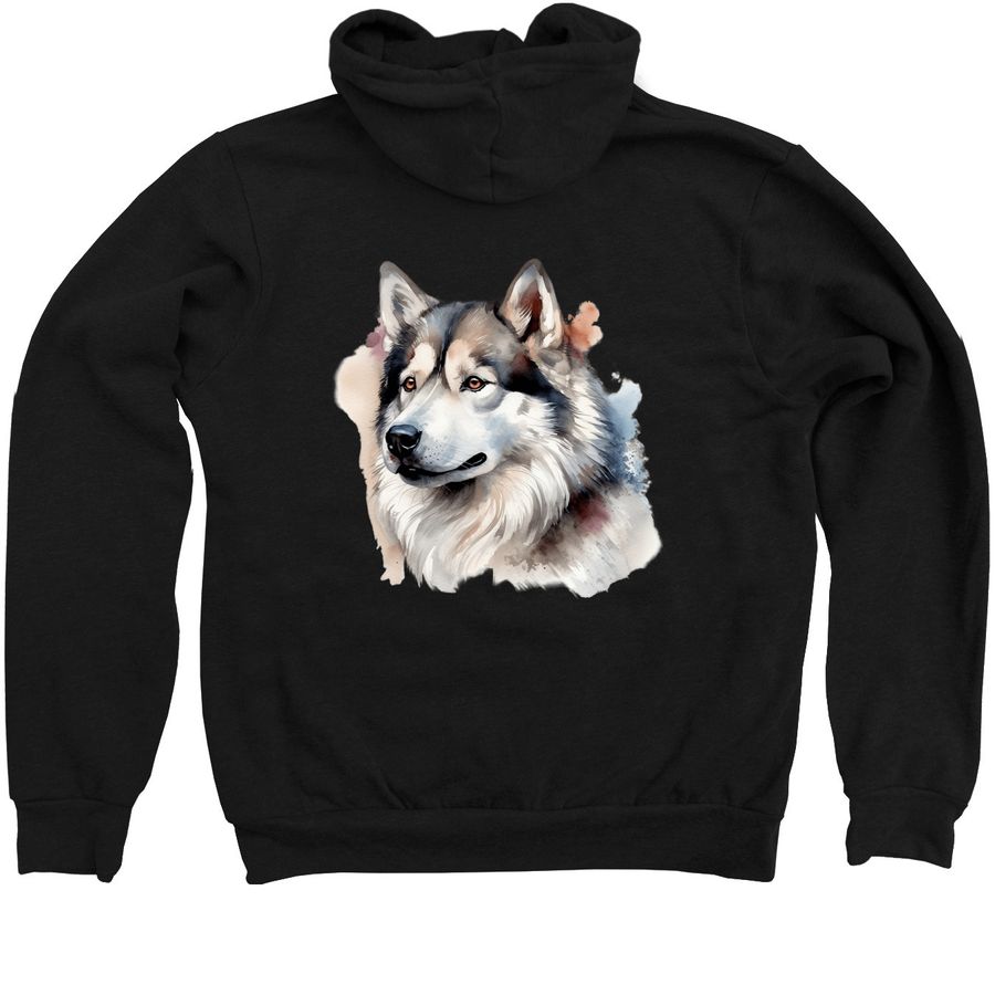 For the dogs, a Black Zip Up Hoodie (back-view)