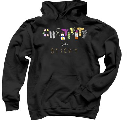 CREATIVITY gets STICKY&nbsp;, a Black Pullover Hoodie