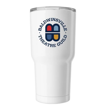 Ragtime Tumbler, a White Insulated Tumbler (back-view)