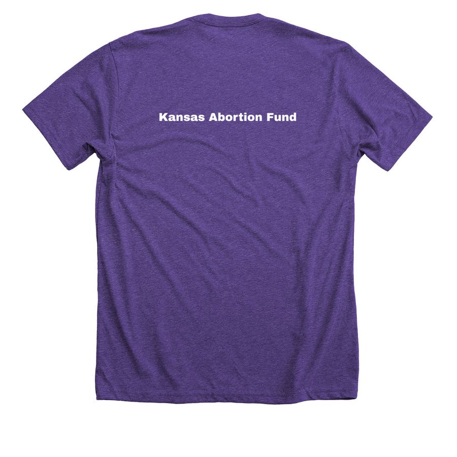 Ad Abortion Per Aspera, a Heather Team Purple Premium Unisex Tee (back-view)