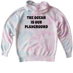 Heart of Surfing-Ocean Playground Backside LY, a Cotton Candy Youth Tie Dye Pullover Hoodie (back-view)